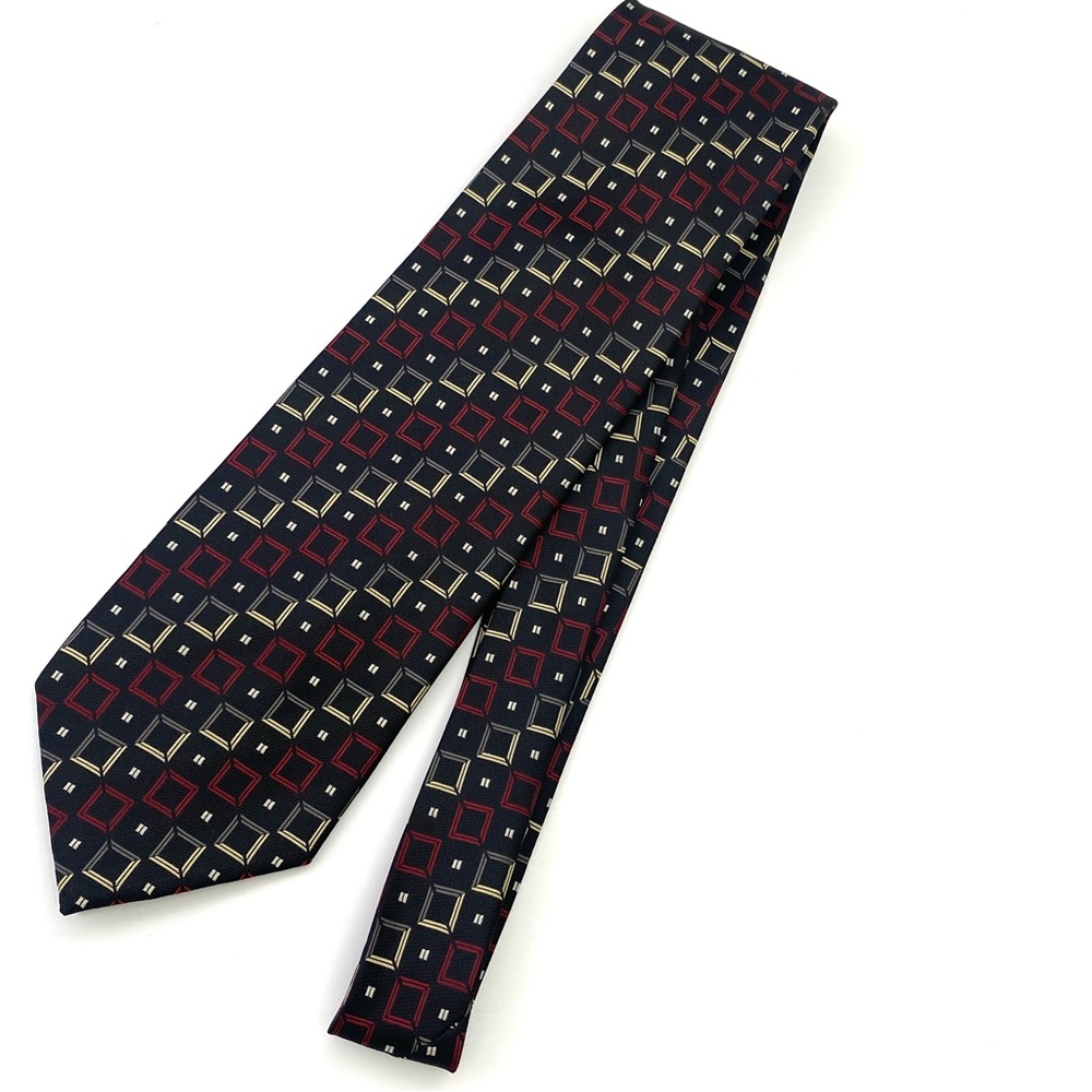 Bergamo New York Geometric Staircase Silk Necktie